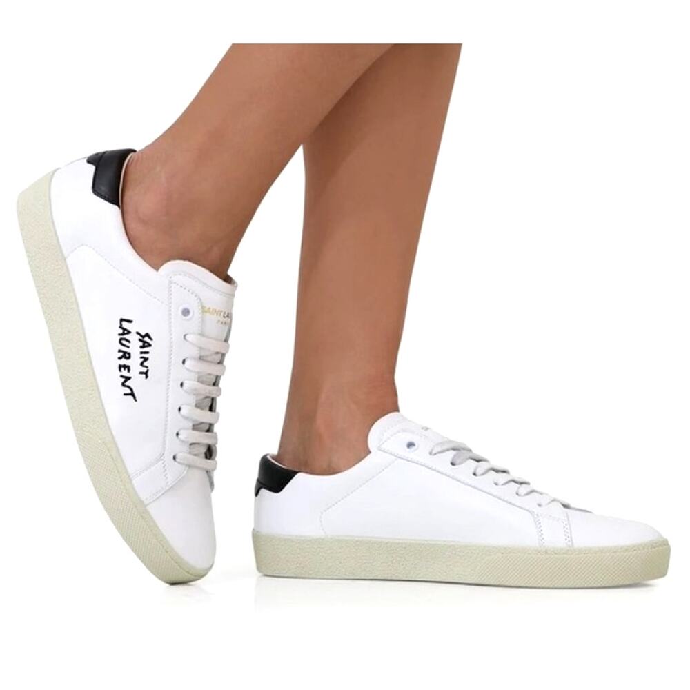 Saint Laurent Court Classic SL-06 Embroidered Sneakers Size 40/10 $780